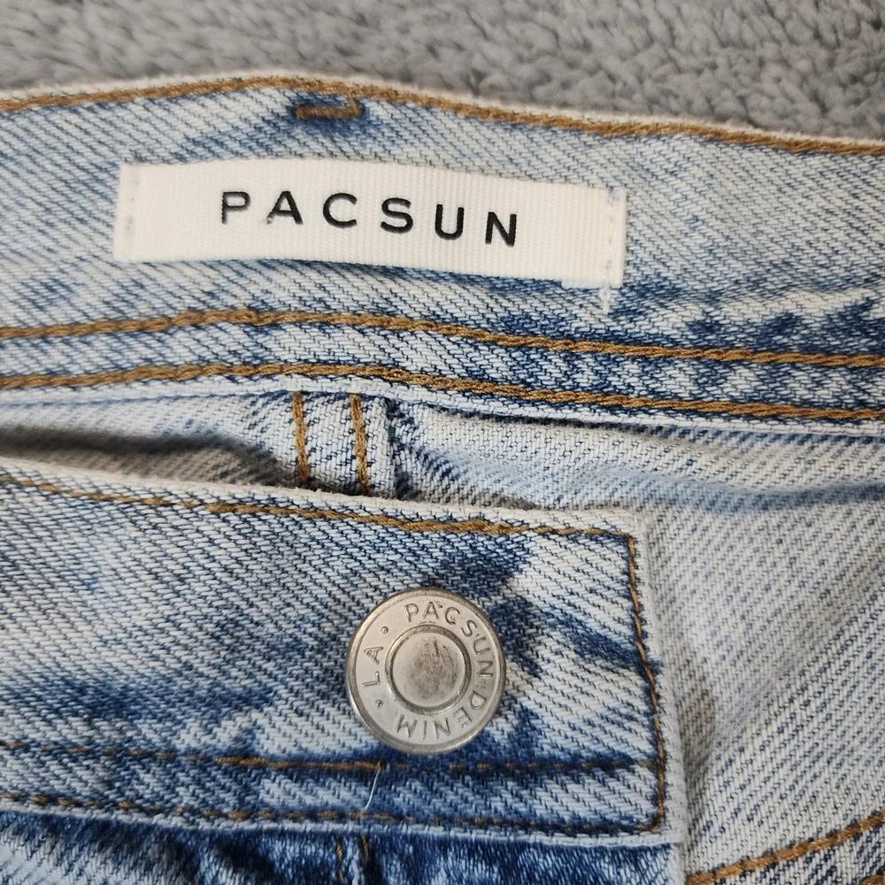 PacSun Double Knee Jeans Mens 31x32 Blue Light Wash Vintage Loose Carpenter